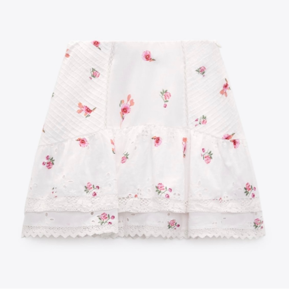 Zara Floral Mini Skirt